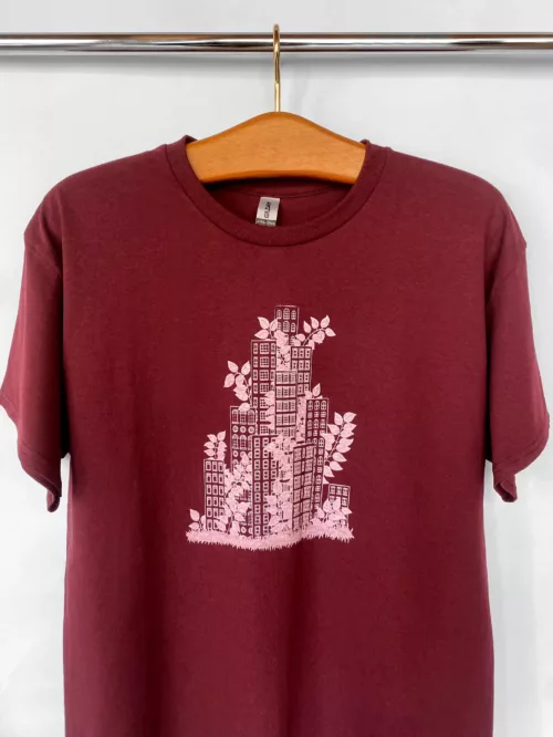 T-shirt homme bordeaux motif "Urbain #1"