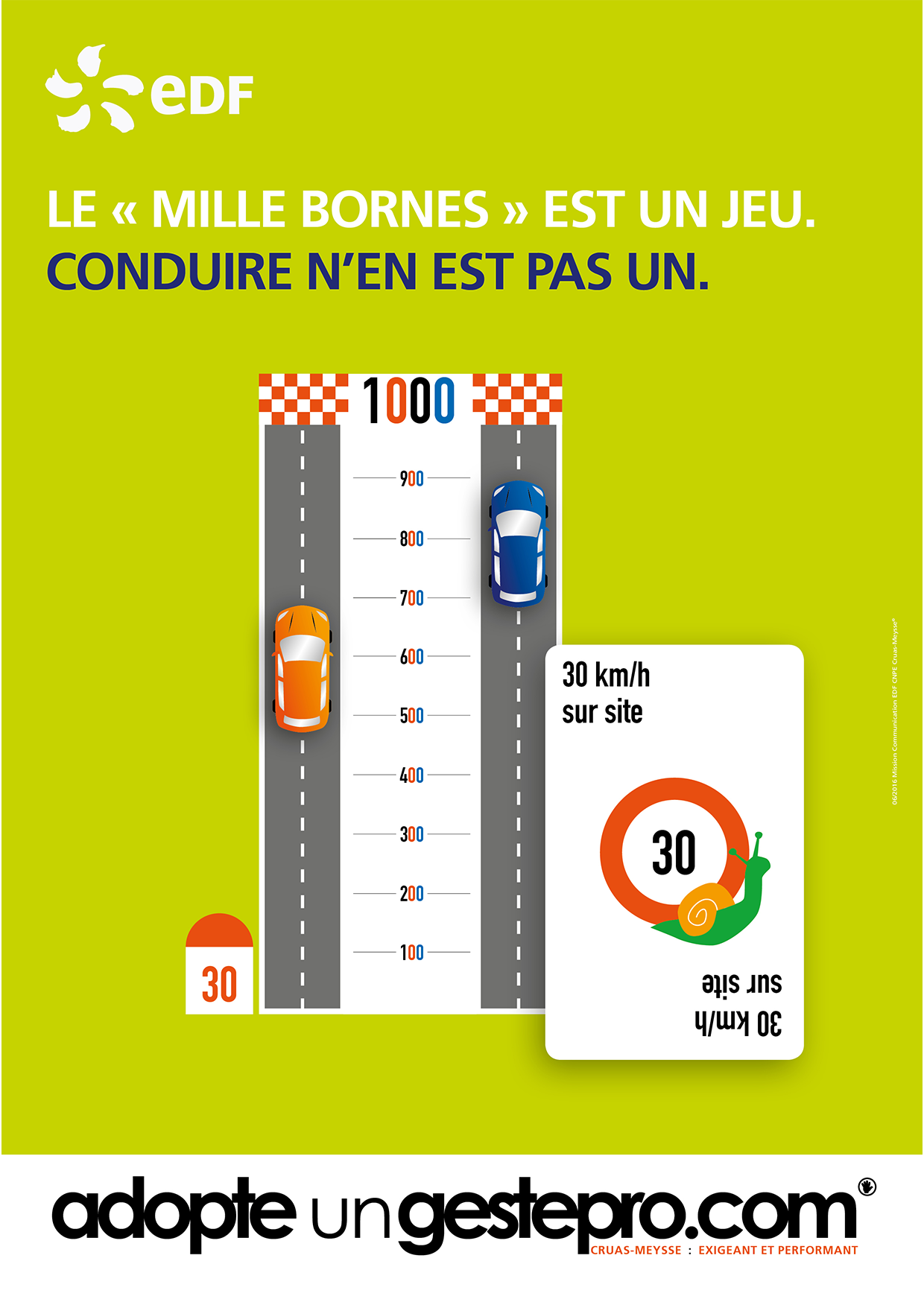Affiche EDF sécurité routière