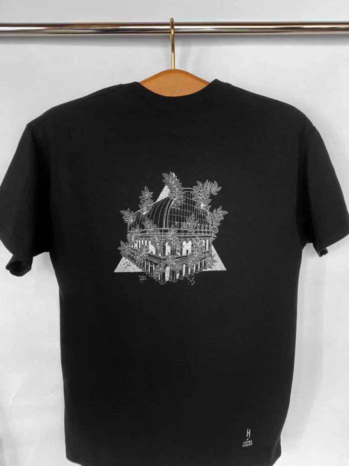 T-shirt motif « Urbain 2 » noir et argent