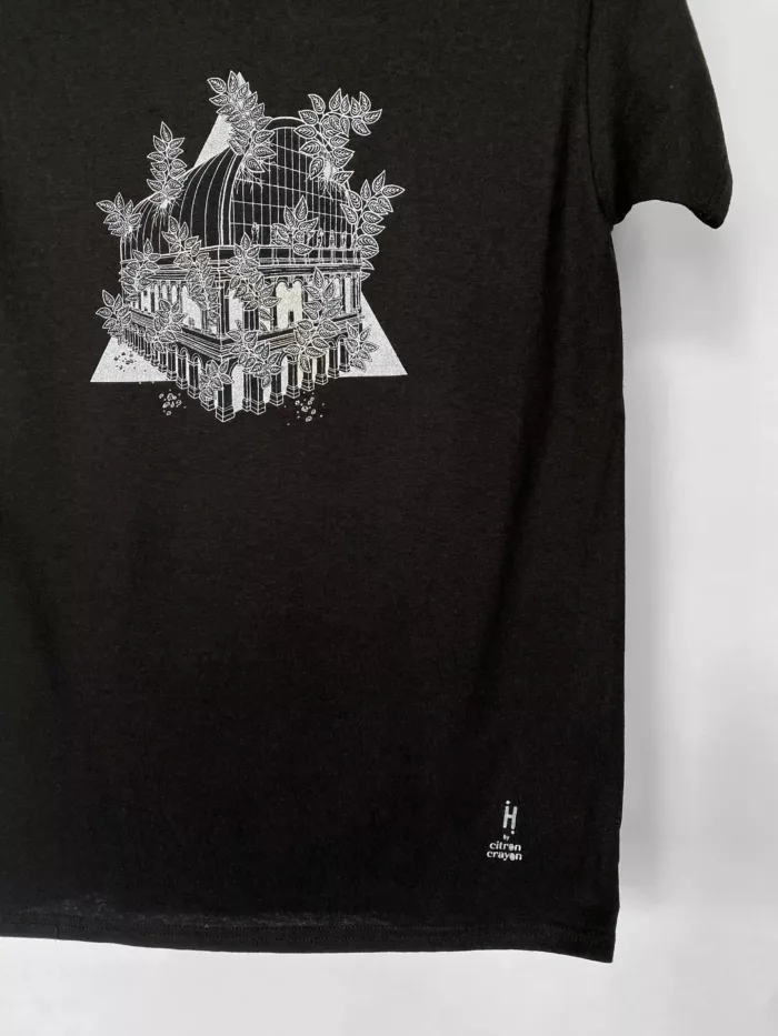 T-shirt motif « Urbain 2 » noir et argent