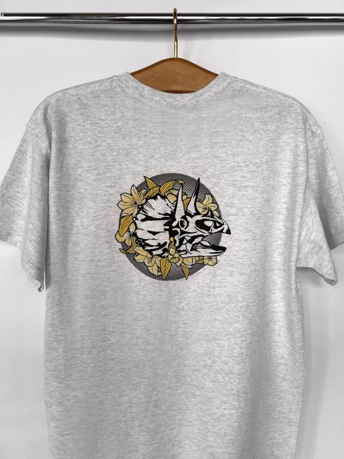 T-shirt homme motif "Dinoflore" jaune