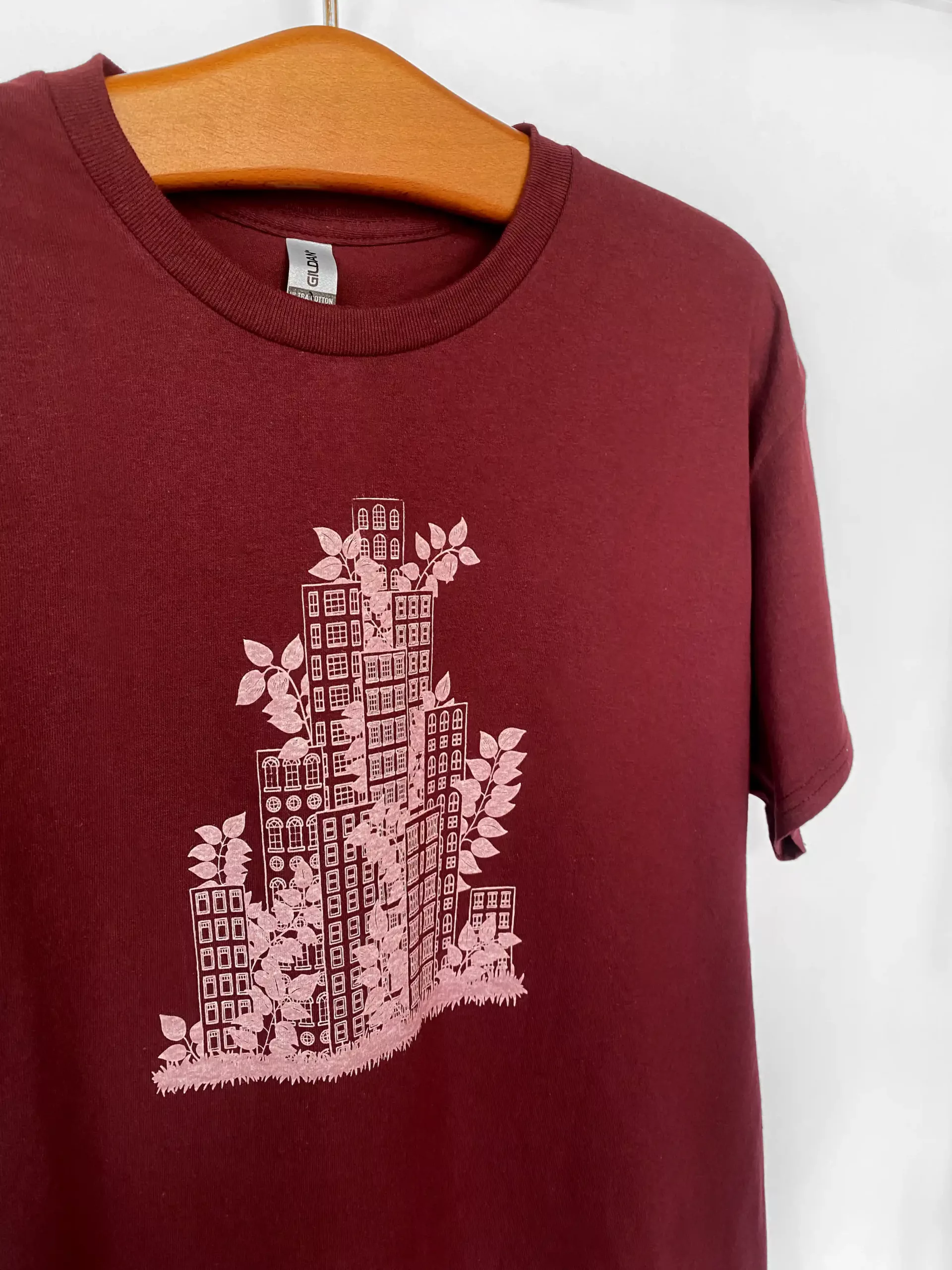 T-shirt homme bordeaux motif "Urbain #1"