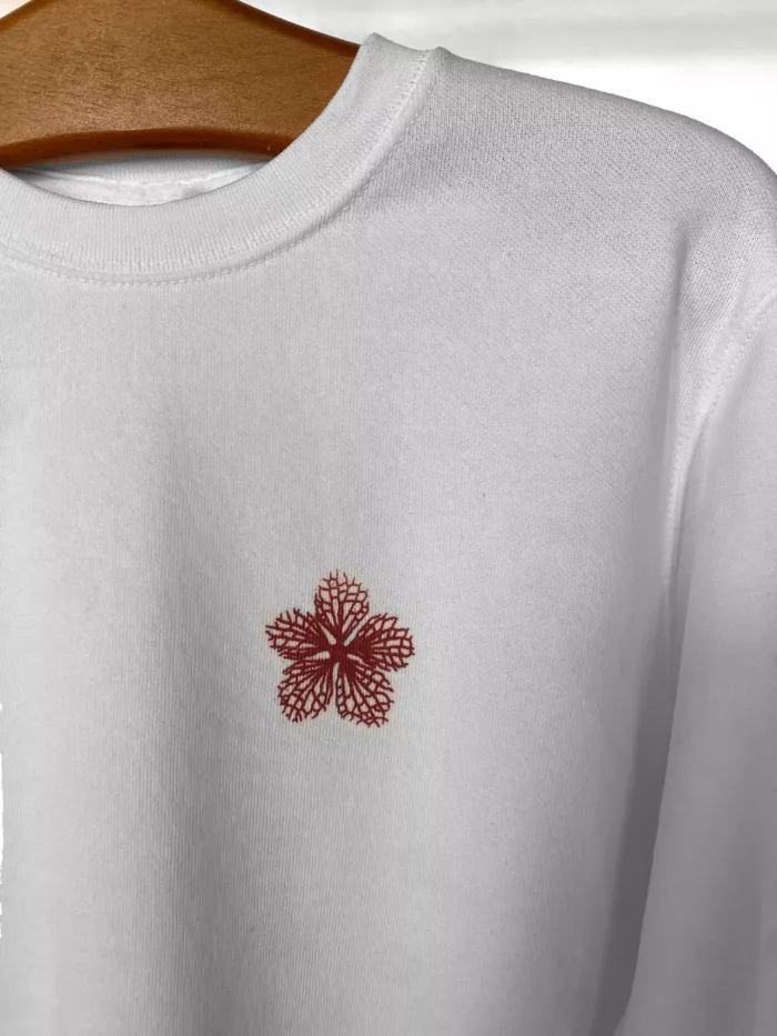 Sweat blanc avec motif "Urbain #3" rouge