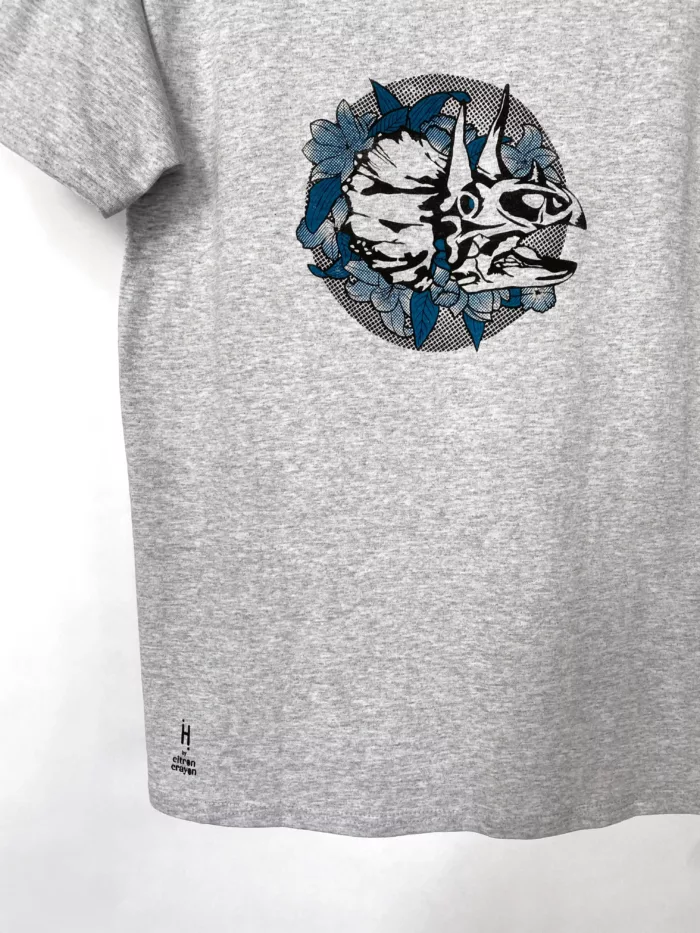 T-shirt homme motif "Dinoflore" bleu