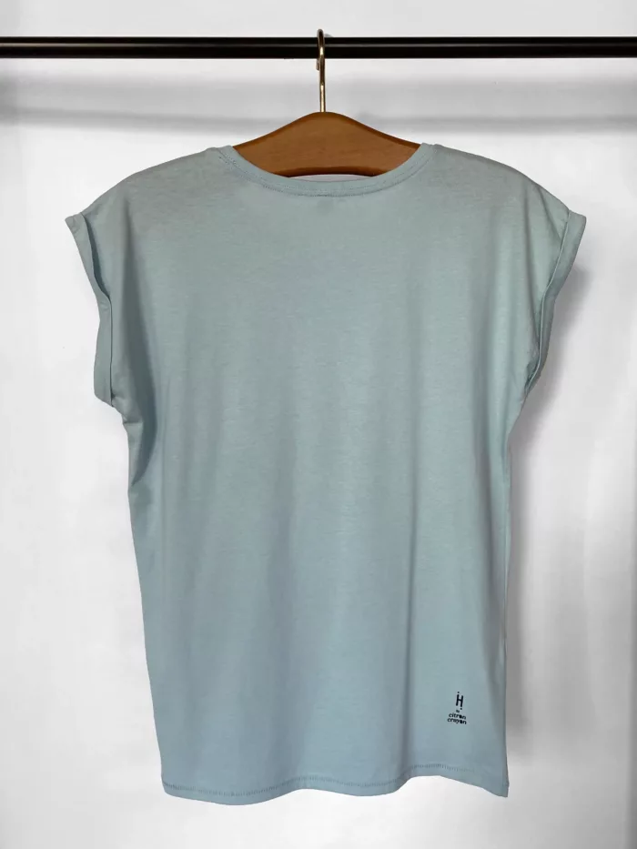 T-shirt femme bleu motif "Libellule"