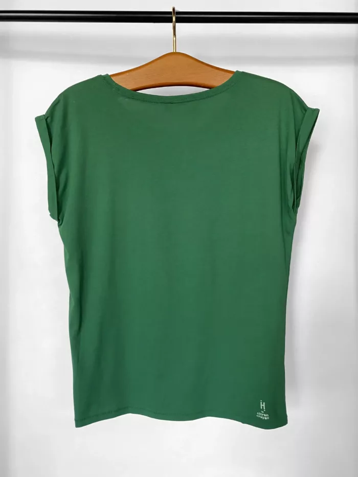 T-shirt femme vert motif "Libellule"