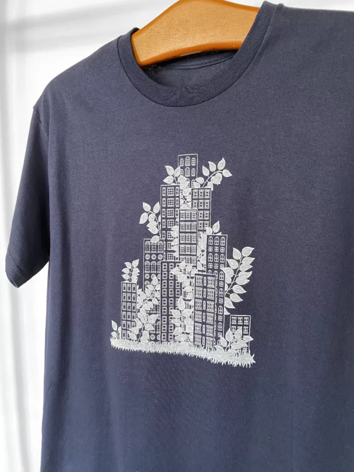 T-shirt homme bleu motif "Urbain #1"