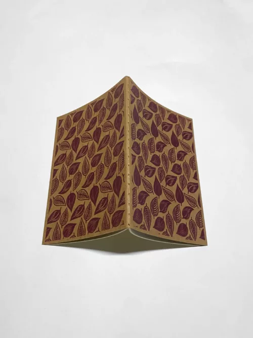 Carnet motif feuilles bordeaux