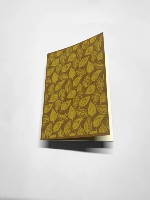 Carnet motif feuilles jaune