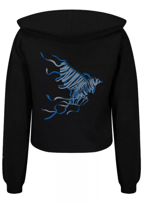 Sweat femme noir motif "Envolée #1"