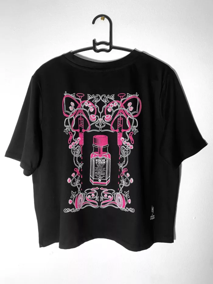 PRECOMMANDE - T-shirt femme - Motif "Souvenir #1"- Rose fluo