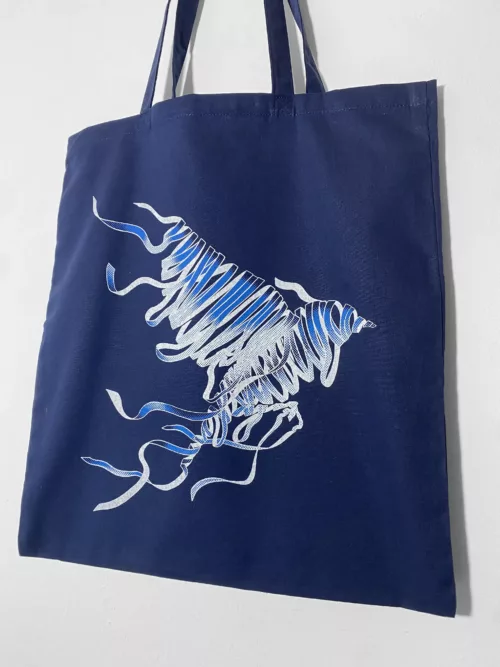 Tote bag "envolée #1" bleu