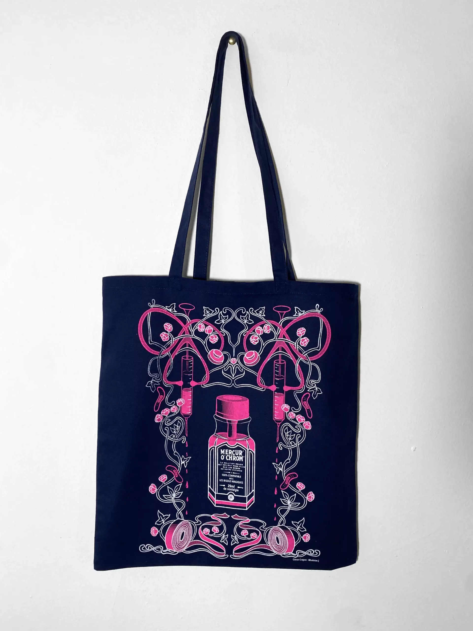 Tote bag "Souvenirs #1" bleu